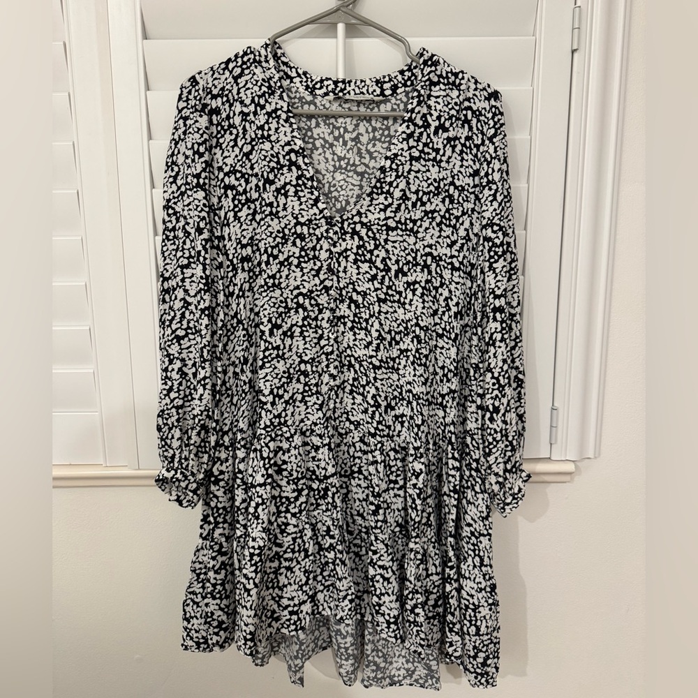 Zara Black and White Speckled Dress